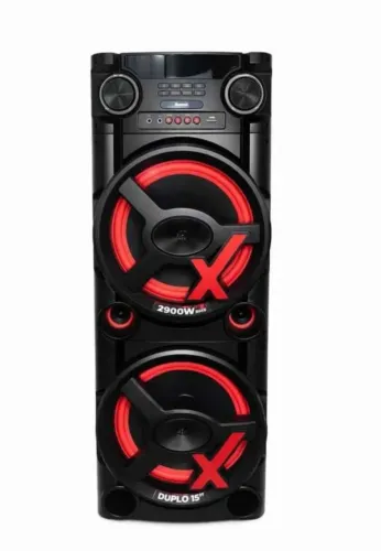 Caixa de Som Amvox 1300W 2 Woofers 8" Bluetooth - Usada