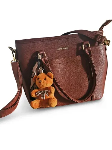 Bolsa Jenne Janne Marrom com Alça Transversal