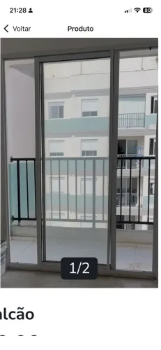 Porta de alumínio para sacada largura1,62xaltura2,30m