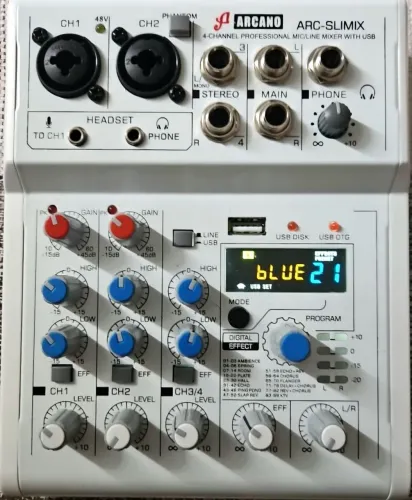 Mesa bluetooth com efeitos reverb, delay, chorus...usb interface e phantom power