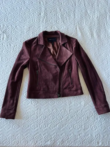 jaqueta biker bcbgmaxazria marrom suede | importada | nova