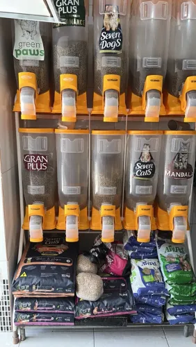 Porta Ração Expositor Armazenador Dispenser Cães Gatos