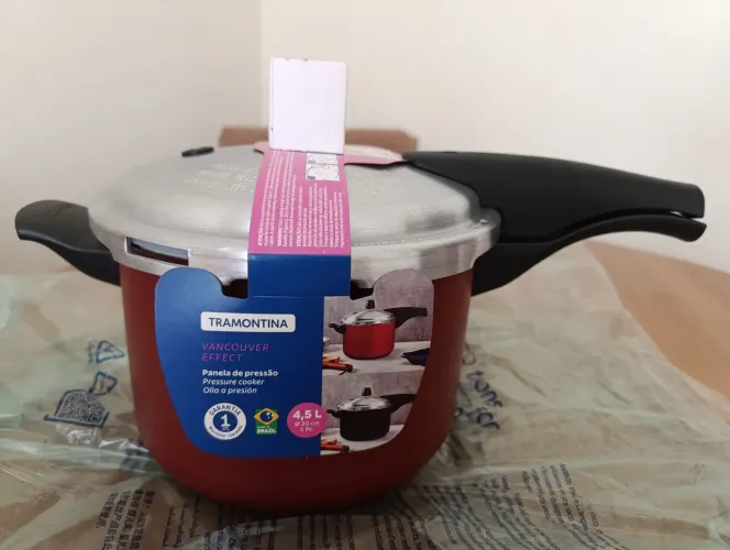 PANELA PRESSÃO TRAMONTINA 4,5 VERMELHO CEREJA