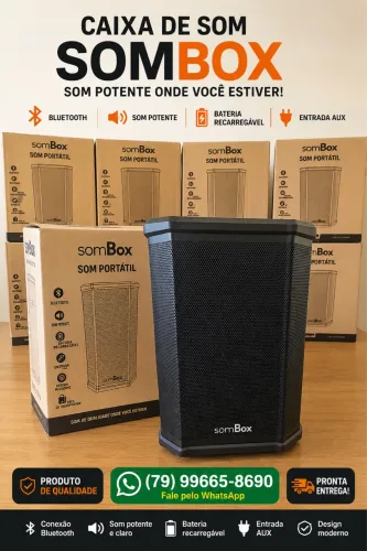Caixa de Som Ativa Profissional SomBox 160W