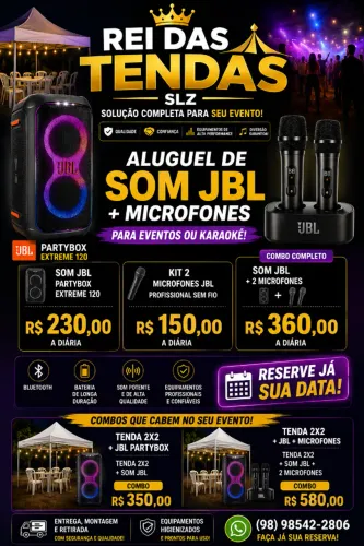 SOM JBL + MICROFONES PARA O SEU EVENTO!