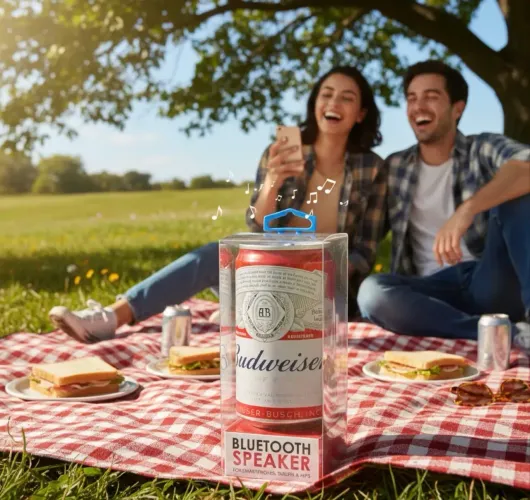 Alto-falante Bluetooth Sem Fio Portátil Budweiser Áudio Estéreo 127v