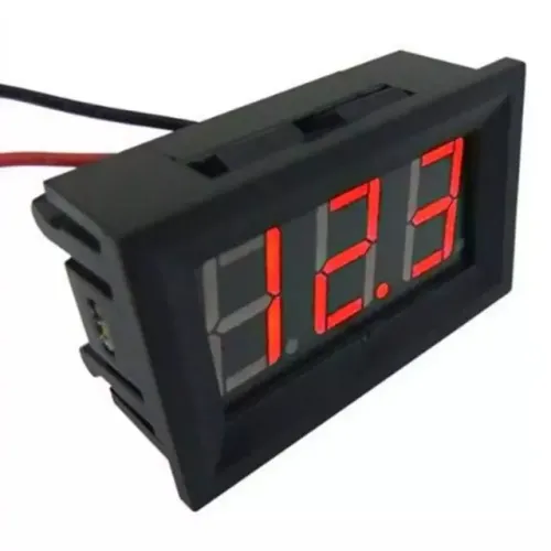 Medidor voltagem tensão Voltímetro Digital Com Remote Som Automotivo 12v 3 Fios Vermelho