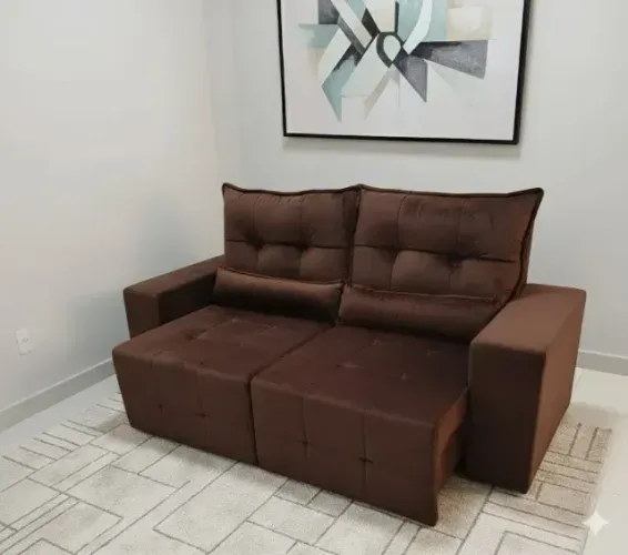 Sofá retratil e reclinavel vertice marrom