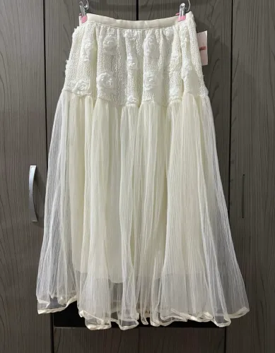 Saia mídi tule off white 