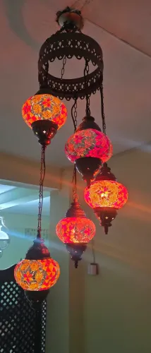 Luminária de teto  mosaico turca