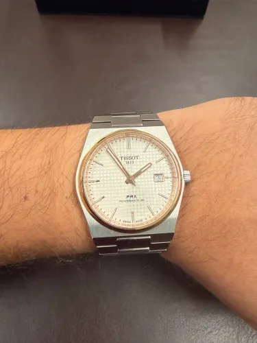 Relógio Tissot PRX Powermatic 80 Automático 40mm Bicolor Rosé
