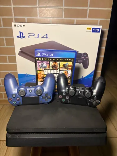 Ps4 Slim 1Tb + 2 Controles & Jogos
