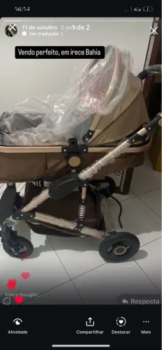 Carrinho de bebê importado 3x1