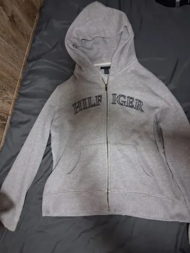 Moletom Hilfiger Zip-Up Cinza Original 