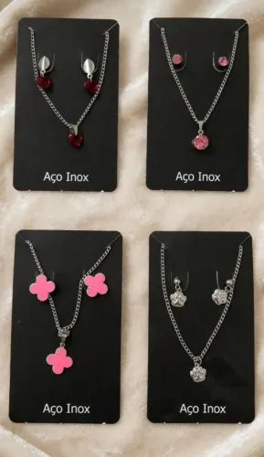 Conjunto feminino em aço inoxidável 316L