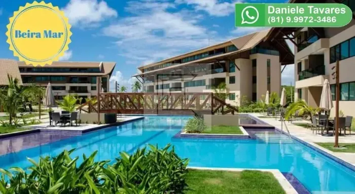 Flat térreo com 2 quartos à venda no Nui Supreme, condomínio beira-mar em Muro Alto.
