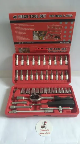 Maleta de ferramentas com chave catraca e 46 peças novo, material pesado