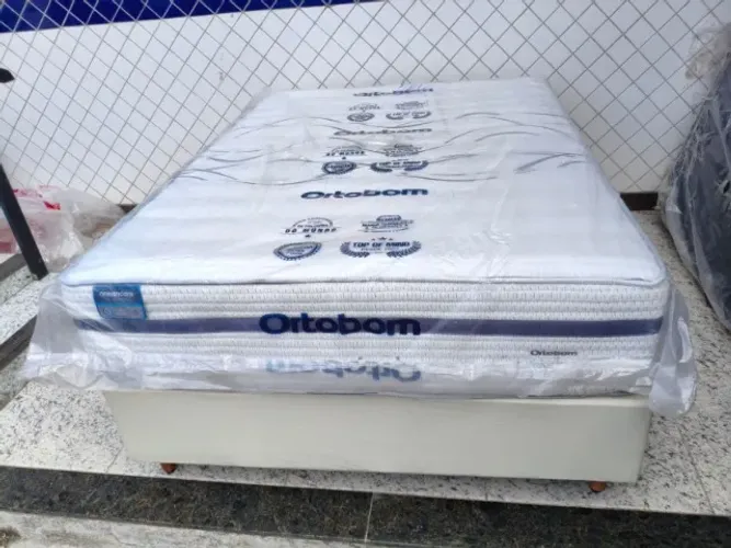 Conjunto cama box com Colchão Casal Ortobom Liberty Látex, Sem uso Aceito cartão e Entrego