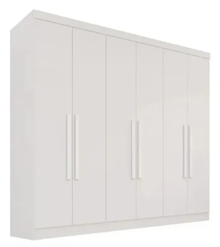[NOVO NA CAIXA] Guarda-roupa Casal Branco França - 6 Portas e 2 Gavetas