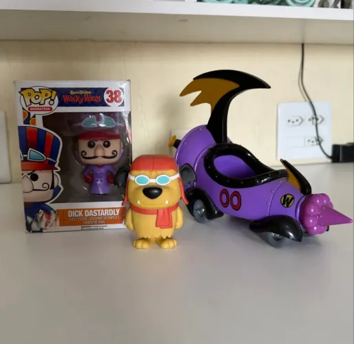 Combo Funko pop Dick Dastardly Mutley e carro (veja os detalhes nas fotos)