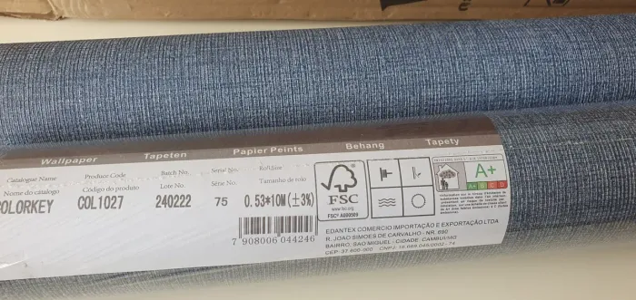 Papel de Parede Willer 18m cor azul jeans