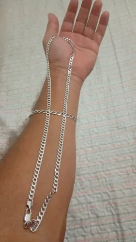 Vendo corrente e pulseira de prata escama de peixe