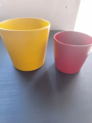 Vaso de barro colorido 16cm 12cm