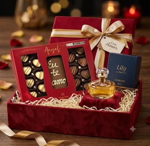 Lily Le Parfum Perfume 30ml+Caixa Artesanal de Bombons Delícias de Amor 153g