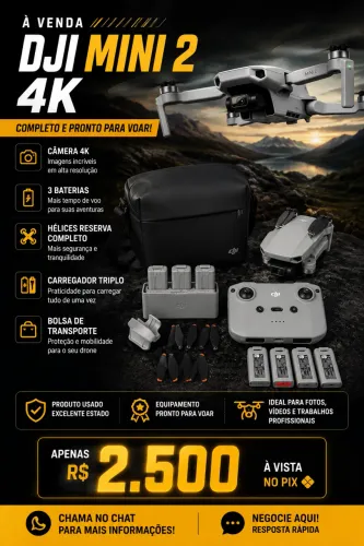 Drone dji 2 combo fly ultra light completo