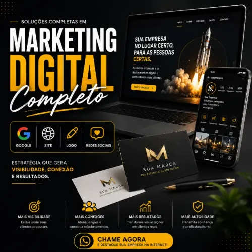Marketing Digital Completo | Google, Site, Logo e Redes Sociais