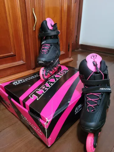 Patins inline Traxart Cor rosa/preto Tamanho 39/40