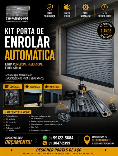 Portas de aço de enrolar Automáticas.