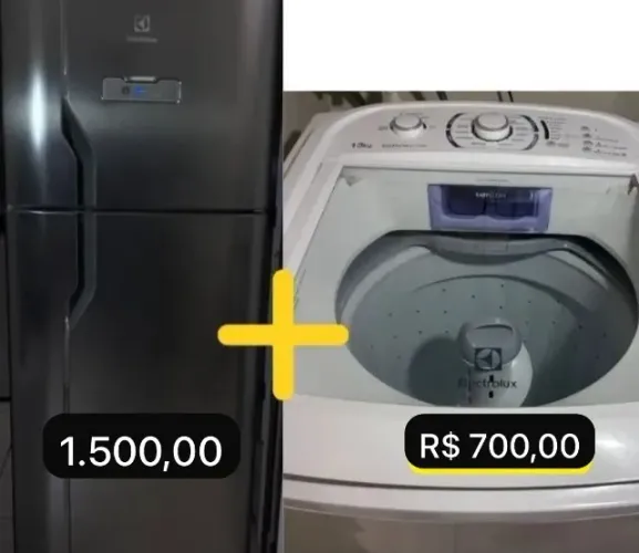 Geladeira Electrolux Inox + Lavadora Electrolux 13kg