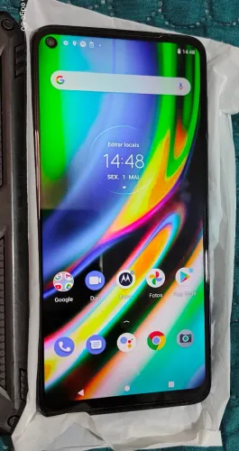 Motorola Moto G9 Plus na Caixa com todos os Acessórios Originais Azul