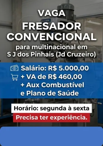 FRESADOR MECÂNICO CLT R$ 5000 SJPinhais