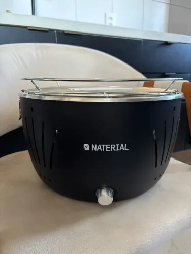 Churrasqueira Portátil | Naterial Table Grill | Preto Inox 23x35cm - Carvão
