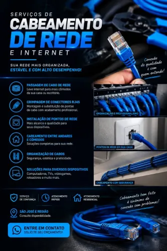 Instalação de Cabo de Rede, Cabeamento de Internet e RJ45