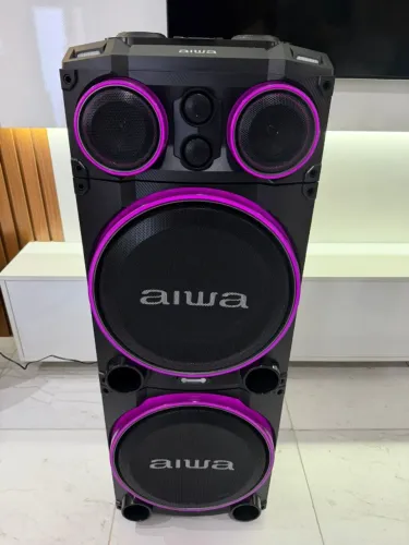 Torre De Som Aiwa 4000w PMPO, 240 RMS, 15 polegadas, com Karaokê,  TWS, Led
