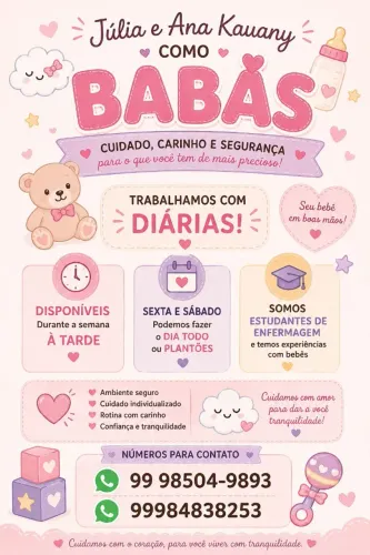 Serviços de diárias de babá