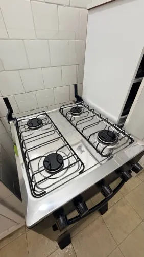 Fogão 4 Bocas Atlas Mônaco Plus Mesa De Inox Bivolt