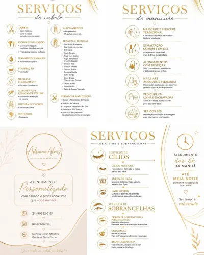 Cabelo, Cílios, Sobrancelha,Tranças e Unhas