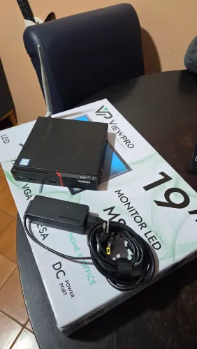 PC Completo Mini Lenovo + Monitor 19 - Core i3 - 8GB - SSD 250GB - HD1TB - ACEITO CARTÃO