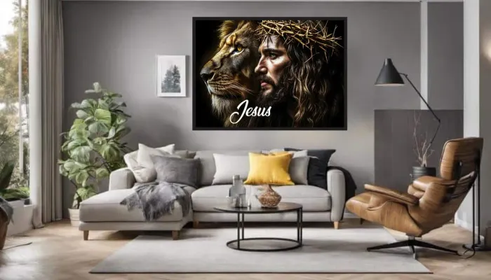 Quadro Jesus em lona 