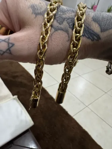 Pulseira de ouro 18k certificado garantia eterna