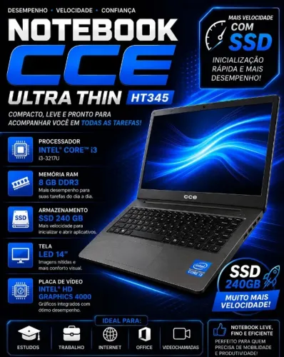 Notebook CCE Ultra Thin HT345