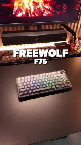 Teclado Mecânico Sem Fio Freewolf F75 - NOVO
