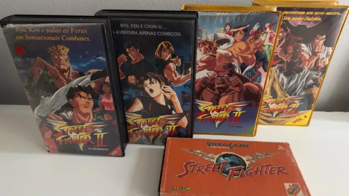 Fita VHS Desenho Street Fighter 2 - 4 fitas! Volumes 1,2,3 e 4 & brinde