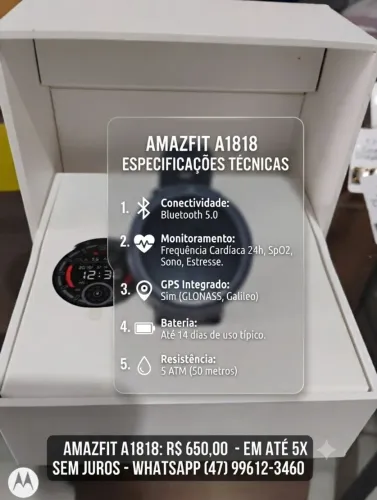 Smartwatch Amazfit Verge Lite<br>R$ 650,00