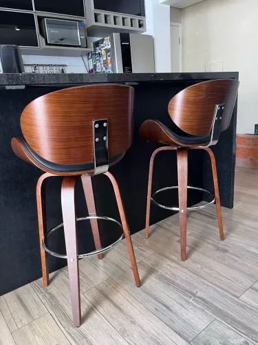 2 Banquetas Giratórias Rotterdam Marrom Seminovas