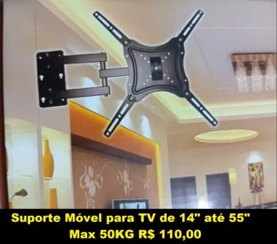 Suporte Móvel Flexível p TV 14" até 55" Max 50KG